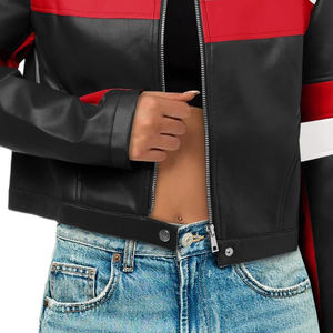 Vêtements pour femmes modernes en gros 2026 Nouvelle mode féminine Motocycliste Cafe Racer Veste en cuir véritable pour femmes Vestes pour femmes - Product Image 5