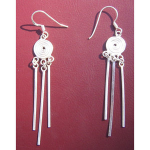 Pendientes Colgantes Estilo Vintage en Oro de 18K con Perla de Agua Dulce, Diseño Floral Geométrico, Forma de Corazón, para Regalo de Boda o Fiesta - Product Image 1
