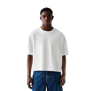 Camiseta Corta de Secado Rápido para Hombre, 100% Algodón de Alto Gramaje, con Logo Personalizado, Cuello Redondo, Corte Holgado, Estampado Liso, 240 Gramos, Tipo Lona - Product Image 4