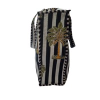 Sac fourre-tout léger et élégant en coton 100% imprimé à la main, motif floral palmier, écologique, idéal pour les voyages et le shopping, avec fermeture éclair