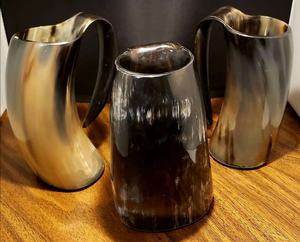 แก้วเบียร์เขาวัวขัดธีมนอร์สพร้อมที่จับงานฝีมือธรรมชาติถ้วยมธุรสฮอร์นสไตล์ทางศาสนา - Product Image 6