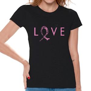 Nouveaux T-shirts de qualité pour la sensibilisation au cancer du sein – Cœurs courageux soutenant la lutte contre le cancer du sein – Polyester/Coton - Product Image 4