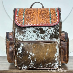 Bolsa de Pañales Moderna 2025, Mochila de Viaje de Cuero Vacuno Hecha a Mano para Mujer, Gran Capacidad, Bolsas de Moda con Cierre para Uso Diario, Venta al por Mayor - Product Image 1