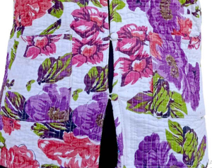 Veste matelassée en coton imprimé floral gilet de style boho avec cravate avant sans manches cadeau de demoiselle d'honneur d'hiver - Product Image 2