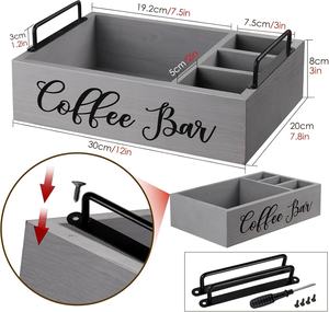 Boîte de rangement pour café en bois de pin peint, écologique, pour organiser les dosettes de café et les accessoires - Product Image 2