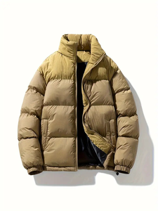 Venta al por mayor de chaqueta de invierno de los hombres personalizados acolchado Puffer a prueba de viento Stand Collar primavera impermeable acolchado burbuja diseño al aire libre carta - Product Image 6