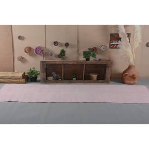 พรมขนแกะตุรกีวินเทจ33 x 11.7ft ทันสมัยสีชมพูแบนสานแบบเย็บปะติดปะต่อกันสำหรับตกแต่งห้องนั่งเล่นด้วยลาเท็กซ์ - Product Image 1