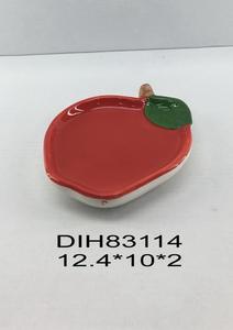 จานเซรามิคดีไซน์ผลไม้ทันสมัยน่ารัก รูปทรงแอปเปิ้ลสีแดง สำหรับเสิร์ฟของหวาน อาหารเรียกน้ำย่อย เหมาะสำหรับใช้ในบ้าน ครัว ขายส่ง - Product Image 3