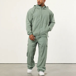 Chaqueta con cremallera de talla XL personalizada para hombre, pantalones holgados, rompevientos deportivo para gimnasio para entrenamiento de invierno, técnicas estampadas para correr - Product Image 4