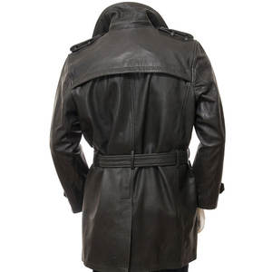 แจ็คเก็ตหนังผู้ชายสไตล์สตรีทแวร์ ปกพับได้ / แจ็คเก็ตหนังฤดูหนาว ผลิตจากวัสดุหนังแท้ ระบายอากาศได้ 100% - Product Image 2