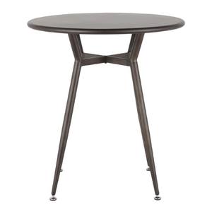Clara Round Dinette Table ou Clara Round Antique Metal Dinette Table est une table ronde avec un cadre en métal et trois pieds - Product Image 3