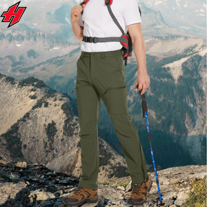 Pantalon Cargo de randonnée en plein air décontracté pour hommes Spandex Convertible Design Quick Dry Lightweight Straight Zip Climber Mid Loose Fit - Product Image 3
