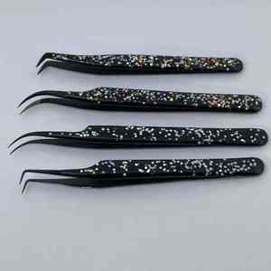 Pince à cils greffés en acier inoxydable de qualité fine droite et incurvée - Product Image 3