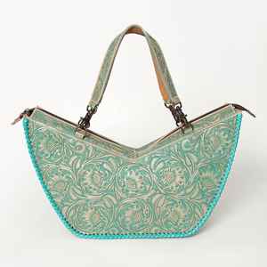 Bolso Tote de Cuero Auténtico Estilo Bohemio Occidental, Ecológico, con Adornos Florales para Mujer, para Viaje - Product Image 6