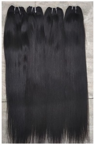 100% Pure Virgin Indian Temple Cabello humano crudo Onda de agua recta sin procesar con textura profunda natural suave Cabello saludable - Product Image 5