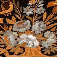Table console en chêne antique Luigi et Angiolo Falcini, Italie, 1800s, belle qualité
