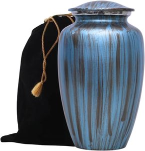 Modern Design Adult Metal Floral Cremation <b>Urn</b> Worldwide Supply Memorial Display for Home 7 Inch - Product Image 2