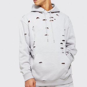 Custom Logo Puff Printing Unisex Sweatsuit French Terry Fleece High Street Men's Casual Distress Embroidery Logo Tracksuits Men - Product Image 6
