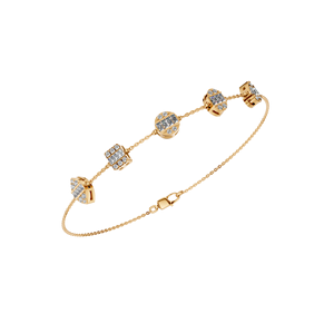 Geometric Baguette Cut Lab Grown Diamond Tennis <b>Bracelet</b> 14k Solid Gold Rose Gold Accents Contemporary Statement Jewelry Classic - Product Image 6