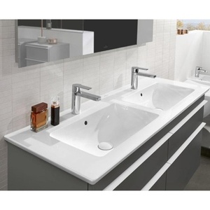 Meuble sous-vasque double V&B VENTICELLO 1300x500mm blanc 2 3-L Arm RE-E M L F VILLEROY & BOCH - Product Image 4