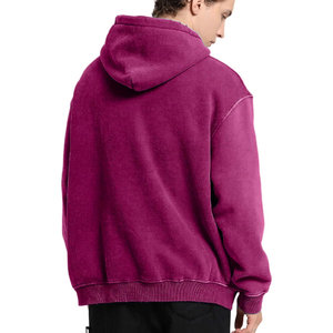 Nuage Douceur Hommes 100% Coton Polaire Brossé Hoodies Acid Wash Vintage Hoodies Unisexe Oversize Hoodies - Product Image 2