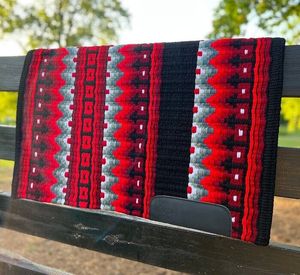 Couverture de selle de cheval occidentale en laine respirante confortable doublée de polycoton pour les cavaliers équestres en compétitions de trail ou de rodéo - Product Image 3