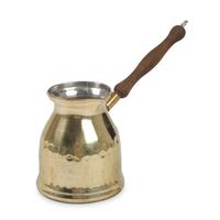 Gran oferta, cafetera turca, cafetera árabe, cafetera grabada de Metal sólido, Latón chapado en cobre, estufa, cafetera superior, juego completo