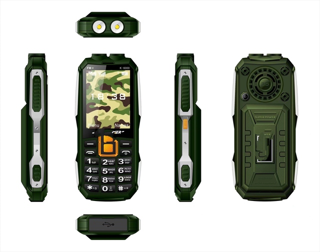 Best Selling 2.8 Inch Dual Sim Big Speaker Torch Function Rugged Mobile Phone K6000