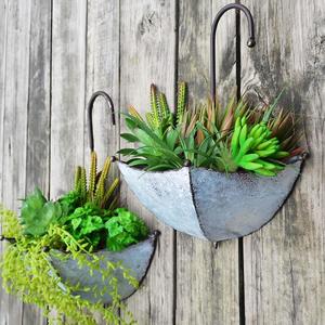 Maceta de flores personalizable ecológica de forma ovalada galvanizada de hierro de diseño elegante con mango para jardín y uso al aire libre - Product Image 6