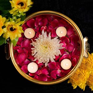 Cuenco decorativo Urli de Metal para flores flotantes, centro de mesa, decoración del hogar, decoración tradicional del festival indio - Product Image 5