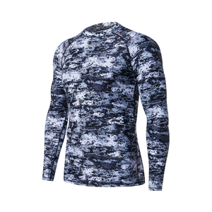 เสื้อรัดรูปแขนยาวกำหนดได้เองสำหรับผู้ชายเสื้อออกกำลังกาย BJJ ชุดออกกำลังกายแบบรัดรูปแห้งเร็วชุดออกกำลังกาย - Product Image 1