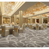 Hôtel cinq étoiles mariage salle de bal mur rouge à mur ingénierie luxe ignifuge 80% laine 20% nylon Axminster imprimé tapis