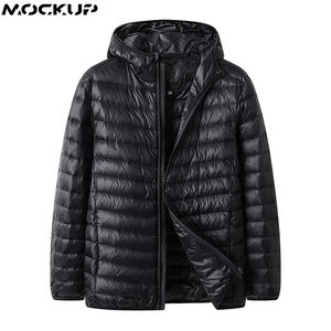 Veste d'hiver légère à capuche pour hommes, surdimensionnée 5XL 6XL 7XL 8XL, vêtement imperméable, à capuche, emballage, noir - Product Image 2