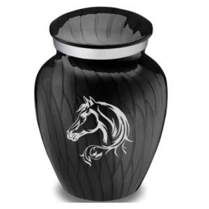 Urnes souvenir de couleur blanche en aluminium de haute qualité avec nouveau design de cheval et jante argentée - Product Image 2