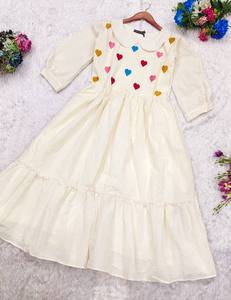 Robe une pièce en coton à imprimé floral pour femmes de créateur Robe de soirée de mariage en soie à manches fantaisie Style Salwar pour adultes Indiens - Product Image 4
