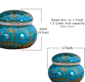 Urnas pequeñas de zafiro azul para cenizas, Mini urnas de 1,7 pulgadas para cenizas de humanos o mascotas, recuerdo de cenizas - Product Image 3