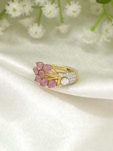 Anillo de Diamantes Polki de Oro Sólido de 9K para Mujer, Joyería Nupcial India Hecha a Mano, Anillo de Compromiso, Aniversario, Boda Tradicional - Product Image 5