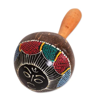 Meilleur prix coquille de noix de coco Maraca hochet marteau main hochet percussion jouets musicaux pour les fêtes style hawaïen du Vietnam