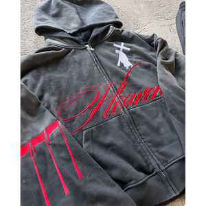 Diseño acampanado personalizado 100% algodón sudadera Jogger conjunto logotipo bordado otoño Casual estampado tejido de punto de talla grande al por mayor - Product Image 3