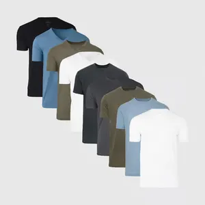 Anahtar şartları T-Shirt çeşitli 9-Pack T shirt ekip boyun V boyun kısa kollu gerçek klasik T shirt penye pamuk T shirt