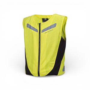 Gilet de sécurité moto Macna Vision 4 All Element jaune haute visibilité respirant avec logo personnalisable - Product Image 1