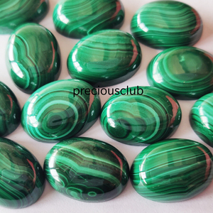 Malachite naturelle 3x5mm à 10x12mm Cabochon ovale dos plat-malachite lâche qualité AAA - Product Image 1