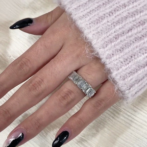 Anillo de Boda con Diamantes Cultivados en Laboratorio, 3.60 Quilates, Seis Piedras, Color DEF, Claridad VVSVS - Product Image 3