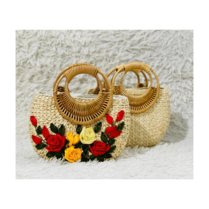 Vente en gros de sacs de plage en paille pour femmes faits à la main sac à main jacinthe d'eau du Vietnam 99GD de haute qualité et à prix compétitif - Product Image 3