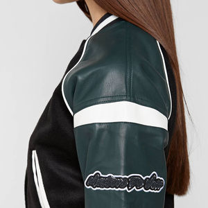 แจ็กเก็ตเลตเทอร์แมนสำหรับผู้หญิง, แจ็กเก็ตมหาวิทยาลัยดีไซน์ใหม่พร้อมแขนเสื้อหนังสไตล์ลำลองสำหรับใส่เล่นกีฬาแนววินเทจฤดูหนาว - Product Image 6