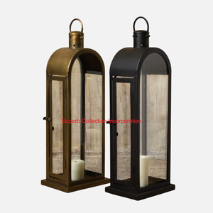 Lanternes décoratives de noël avec suspension en métal noir vintage et dessus de table pour la décoration intérieure extérieure de fête de noël - Product Image 3