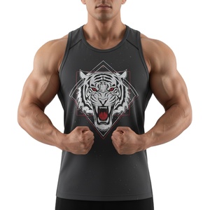 Cotton <b>Men's</b> Hip Hop Gym Tank Top Lightweight Breathable Quick Dry Stretch Fabric Soft Customizable Fitness - Product Image 1
