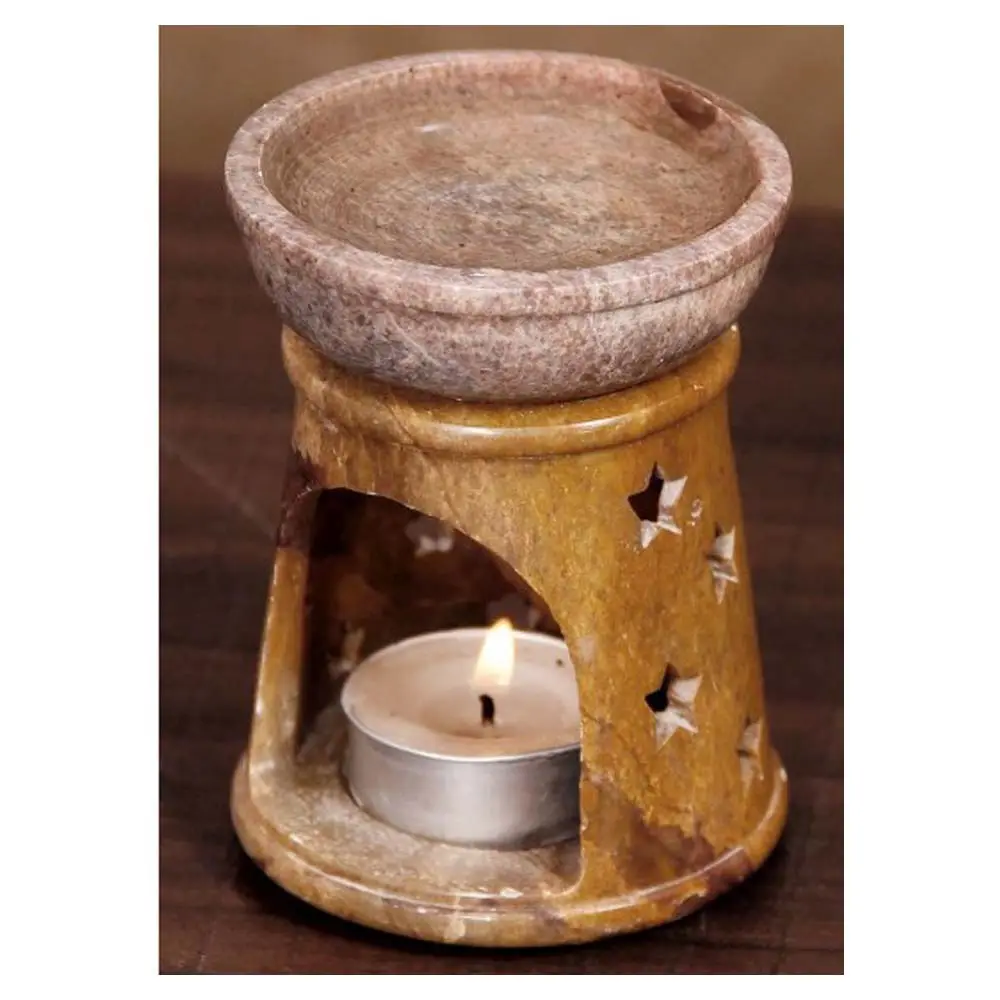 Bruciatore a olio aromatico naturale fatto a mano in pietra ollare e produzione di prodotti di grande qualità per scopi di aromaterapia da meditazione