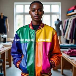 Blouson aviateur en cuir sur mesure par Design Winter, col montant, réversible, options grandes tailles - Production de logo couleur personnalisée Pakistan - Product Image 2