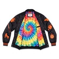 Blouson Bomber Oversize en Satin Unisexe Noir Orange avec Patch Drapeau Chenille Sublimation Doublure Personnalisée OEM Respirant sur le Devant